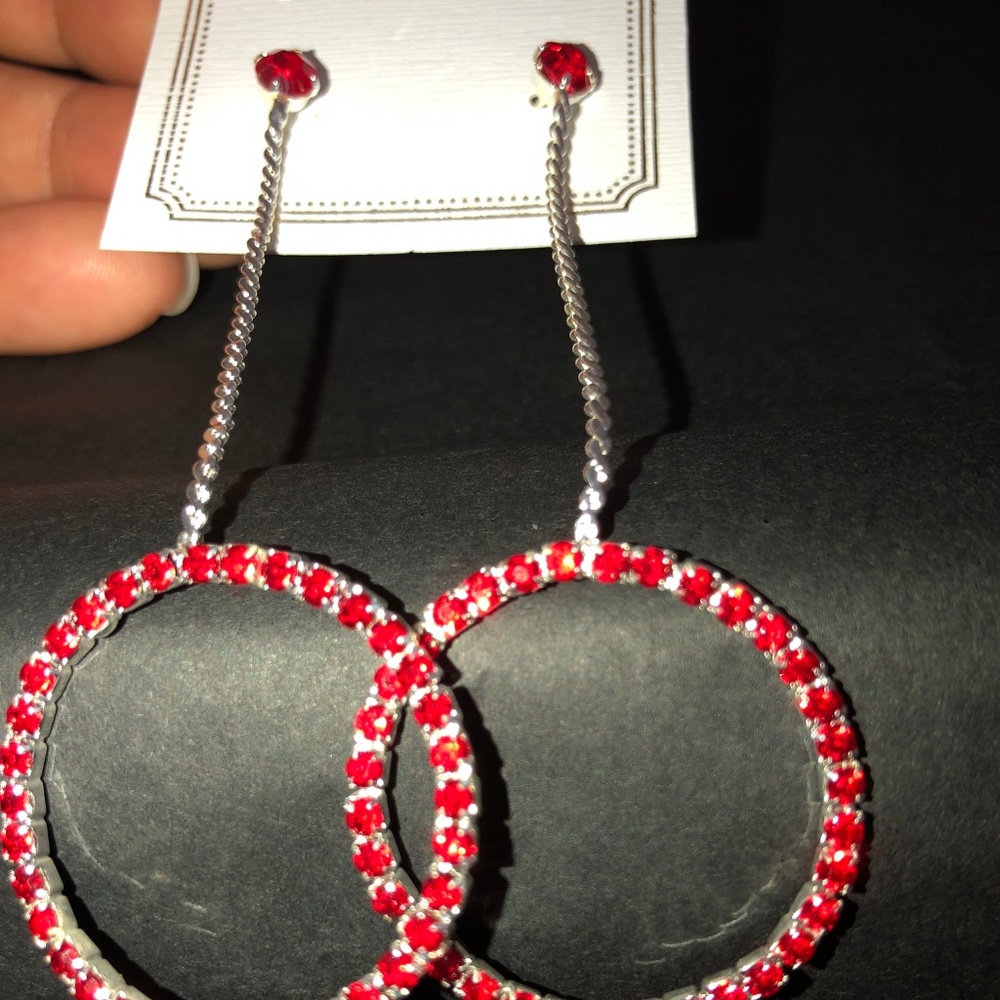 *** NEW *** Rhinestone Circle Drop Earrings